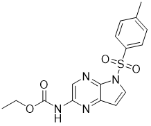 N-[5-[(4-甲基苯基)磺?；鵠-5H-吡咯并[2,3-B]吡嗪-2-基]氨基甲酸乙酯